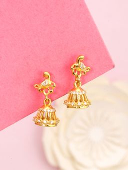 GIVA - Sterling Silver Golden Peacock Jhumki Earrings For Women
