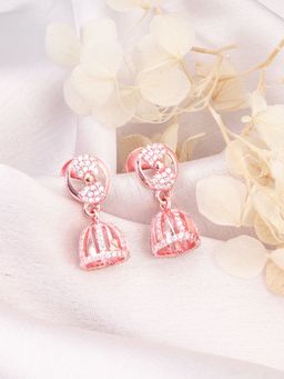 GIVA - Sterling Silver Rose Gold Bijoux Jhumki Earrings For Women