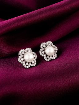 GIVA - Sterling Silver Pearl Petal Earrings For Women