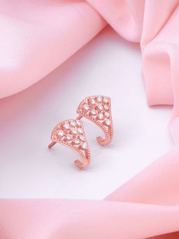 GIVA - Sterling Silver Rose Gold Blushing Glamour Hoop Earrings For Women