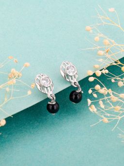 GIVA - Sterling Silver Black Beaded Twilight Earrings For Women
