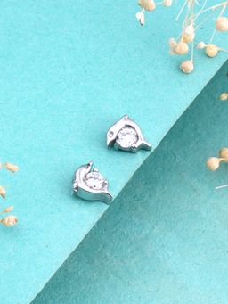 GIVA - Sterling Silver Playful Dolphin Earrings For Women