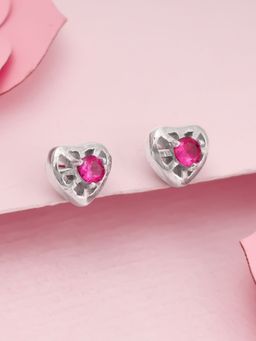GIVA - Sterling Silver Pink Heart Earrings For Women