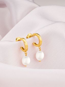 GIVA - Sterling Silver Golden Ocean'S Luster Hoop Earrings For Women