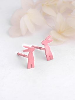 GIVA - Sterling Silver Rose Gold Cute Little Rabbit Earrings For Women