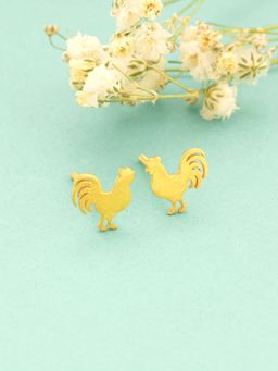 GIVA - Sterling Silver Golden Rooster Earrings For Women
