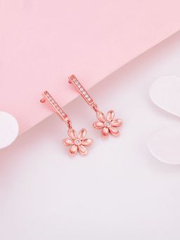 GIVA - Sterling Silver Rose Gold Flowery Bliss Earrings For Women