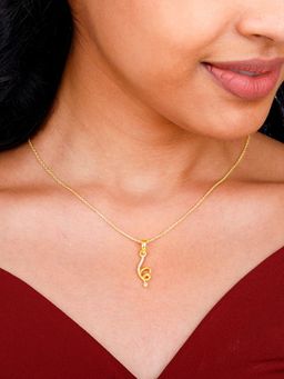 GIVA - Golden Celestial Whirl Pendant With Link Chain For Women
