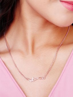 GIVA - Sterling Silver Rose Gold Wings Of Beauty Necklace For Women