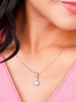 GIVA - Sterling Silver Enchanted Floral Pendant With Link Chain For Women