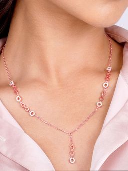 GIVA - Sterling Silver Rose Gold Infinite Connections Necklace For Women