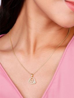 GIVA - Golden Spiral Keepsake Pendant With Link Chain For Women