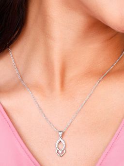 GIVA - Sterling Silver Marquise Pendant With Link Chain For Women
