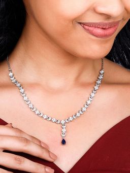 GIVA - Sterling Silver Square Opulence Necklace For Women