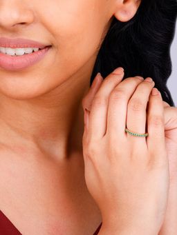 GIVA - Sterling Silver Golden Divine Love Ring For Women