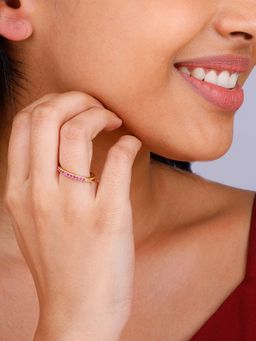 GIVA - Sterling Silver Golden True Devotion Ring For Women