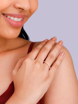 GIVA - Sterling Silver Golden Forever And Always Ring For Women