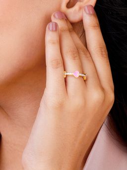 GIVA - Sterling Silver Golden Journey Of Love Ring For Women