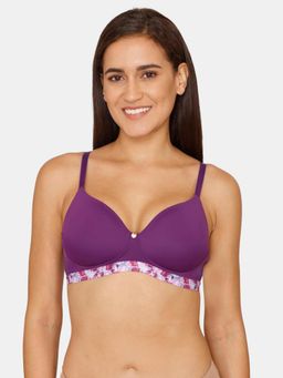 Zivame - Padded Wired 3-4th Coverage T-Shirt Bra Imperial Purple