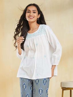 Fabindia - White Cotton Top