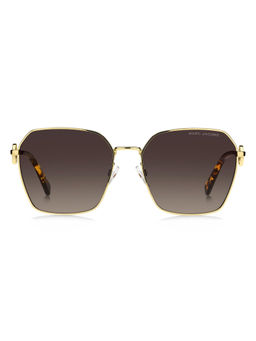 Marc Jacobs - Women Brown Shaded Lens Gold Square Sunglasses with UV Protection (58)