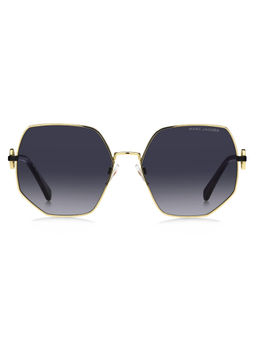 Marc Jacobs - Women Dark Grey Shaded Lens Gold Hexagonal Sunglasses with UV Protection (59)