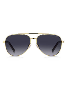 Marc Jacobs - Women Dark Grey Shaded Lens Gold Black Pilot Sunglasses with UV Protection (60)