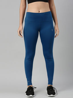 TWIN BIRDS - Twinbirds Blue Petrol Women Performance Tights High-Waist