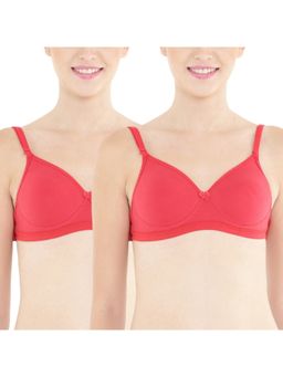 Floret - Pack of 2 Black Full-Coverage Push-Up Bras - Red