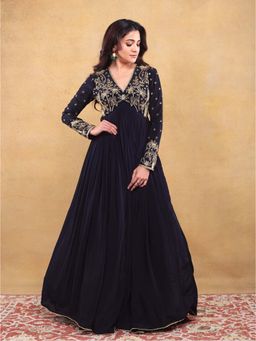 Vama Asher - Black Embroidered Dress