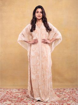 Vama Asher - Nude Palm Kaftan Dress