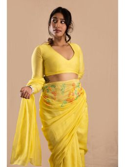 KAVANA - Women Yellow Shamila Chanderi Stitched Blouse