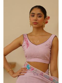 KAVANA - Yani Pink Linen Stitched Blouse