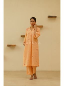 KAVANA - Women Embroidered Peach Antara Kurta and Pant