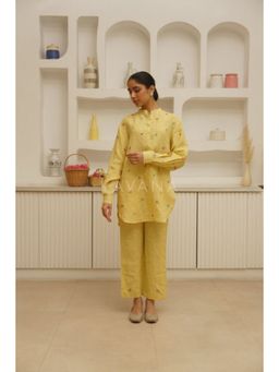 KAVANA - Women Embroidered Yellow Amra Kurti and Pant
