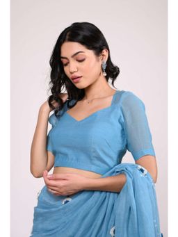 KAVANA - Women Blue Gulista Chanderi Stitched Blouse