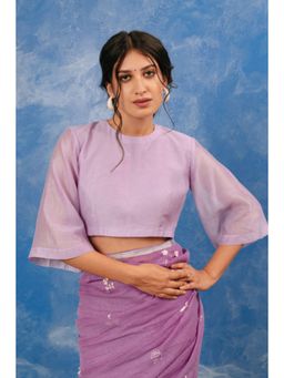 KAVANA - Women Purple Manjri Chanderi Stitched Blouse