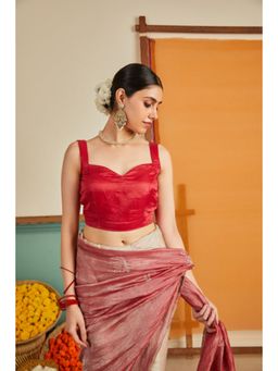 KAVANA - Women Red Silk Mogra Stitched Blouse