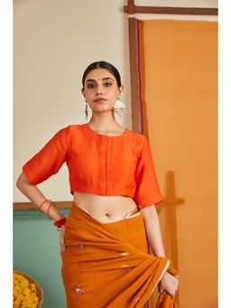 KAVANA - Women Orange Half Sleeves Nargis Stitched Blouse