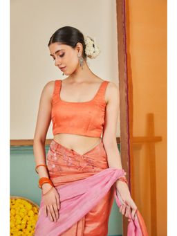 KAVANA - Women Orange Embroidered Laila Stitched Blouse