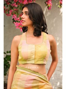 KAVANA - Women Floral Embroidered Green Kairi Stitched Blouse