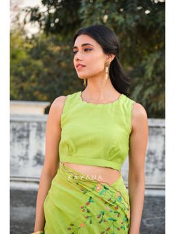KAVANA - Women Green Aam Panna Stitched Blouse