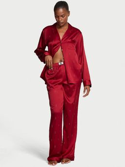 Victoria's Secret - Satin Shine Long Nightsuit Red