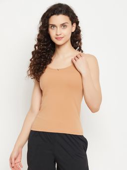 Clovia - Women Basic Cotton Camisole In Nude Color