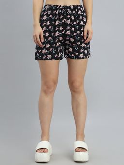 Go Colors - Viscose Lounge Shorts Above Knee For Women Black