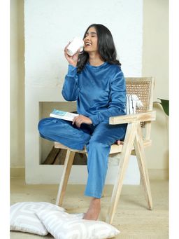 JHAPKI - Aspen Denim Comfy Velet Top And Pyjama