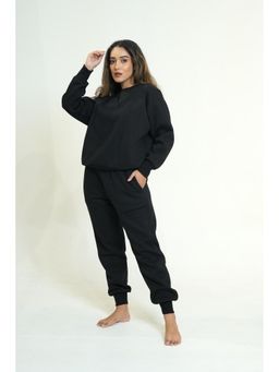 JHAPKI - Hala Black Comfy Fleece Top And Pyjama