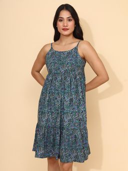 YELLOW BLOOM - Floral Printed Camisole Dress With A Smocked Back Design Boho Bliss