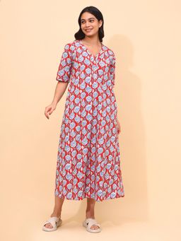 YELLOW BLOOM - Roseller Grace Rose Printed Dress