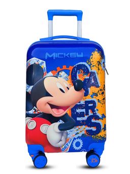 Junior Joe - Abs Plastic Kids 20-Inch Trolley Bag Lightweight Hard Shell, 360Degree Wheels Blue